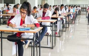 NEET PG examination hall with medical postgraduate aspirants