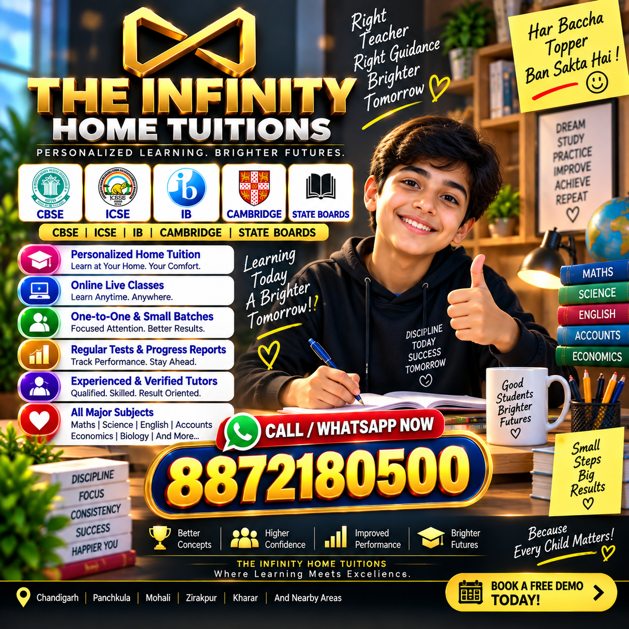 The Infinity Home Tuitions promotional poster