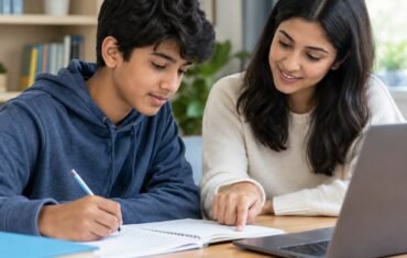 Parents and student choosing professional home tuition support