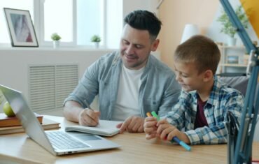 Parent and child learning together