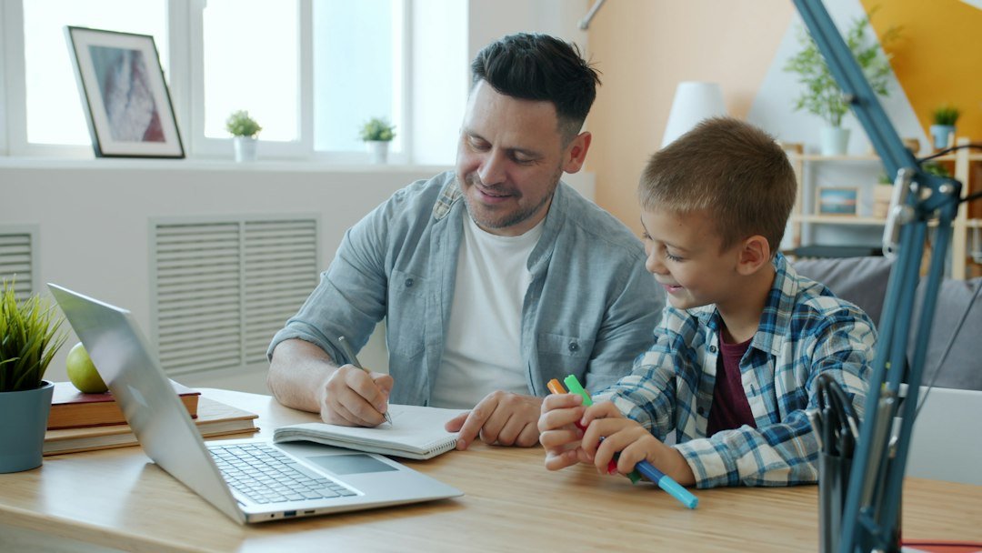 Parent supporting a child with AI-powered study at home