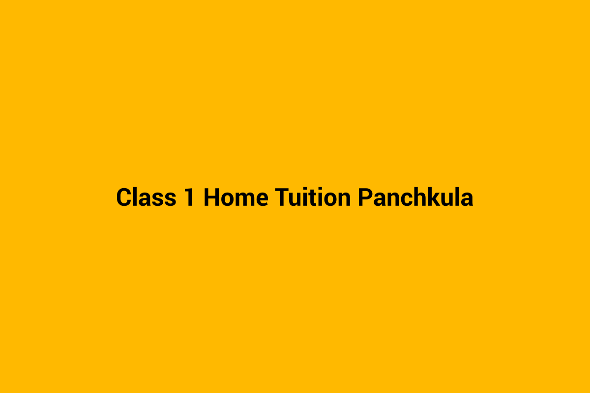 Class 1 home tuition in Panchkula - personalised home tutoring