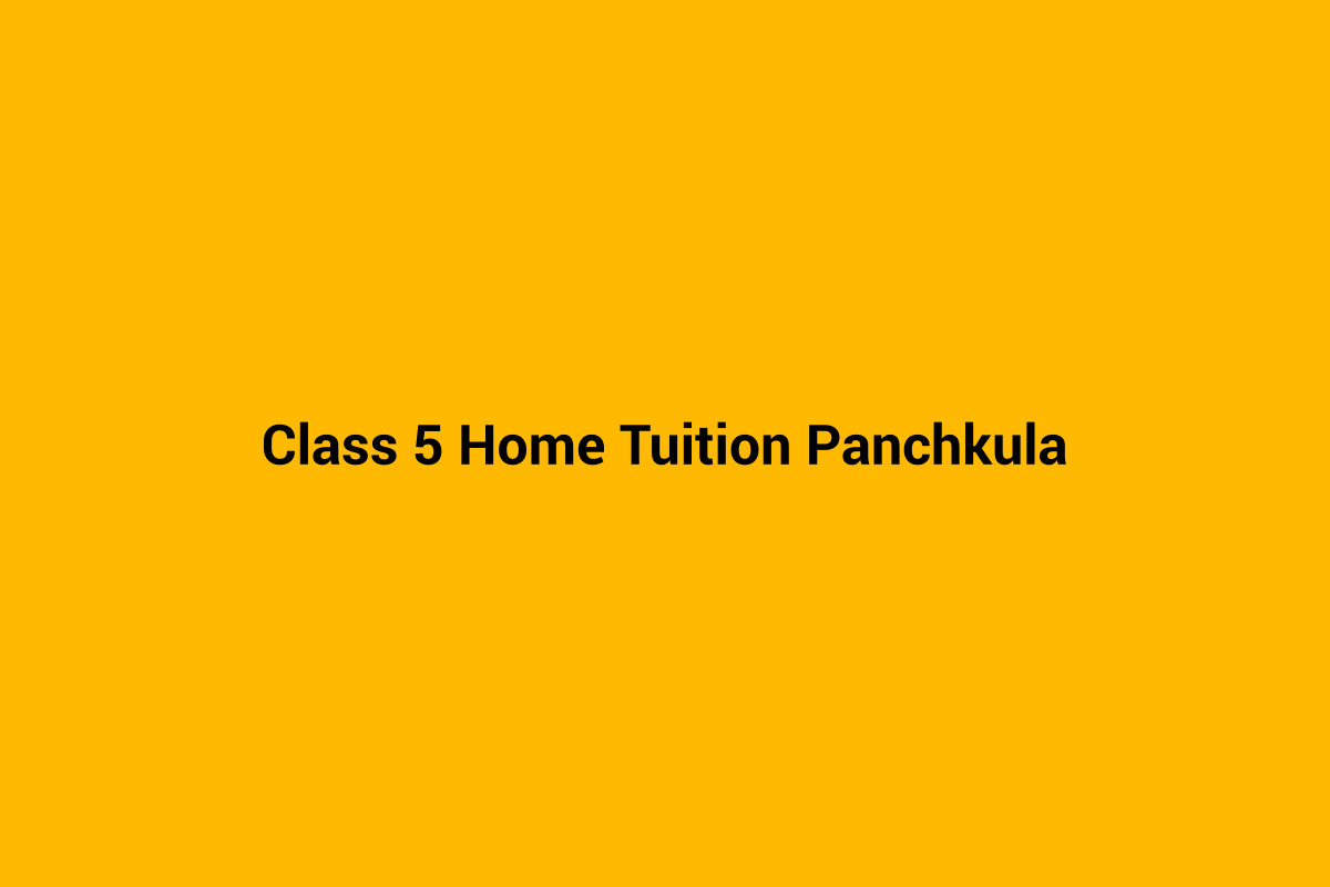 Class 5 home tuition in Panchkula - personalised home tutoring