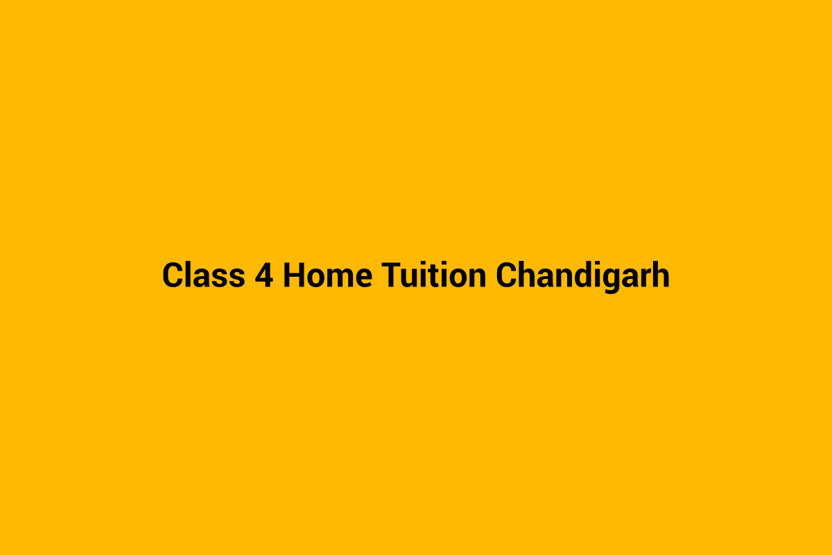 Class 4 home tuition in Chandigarh - personalised home tutoring