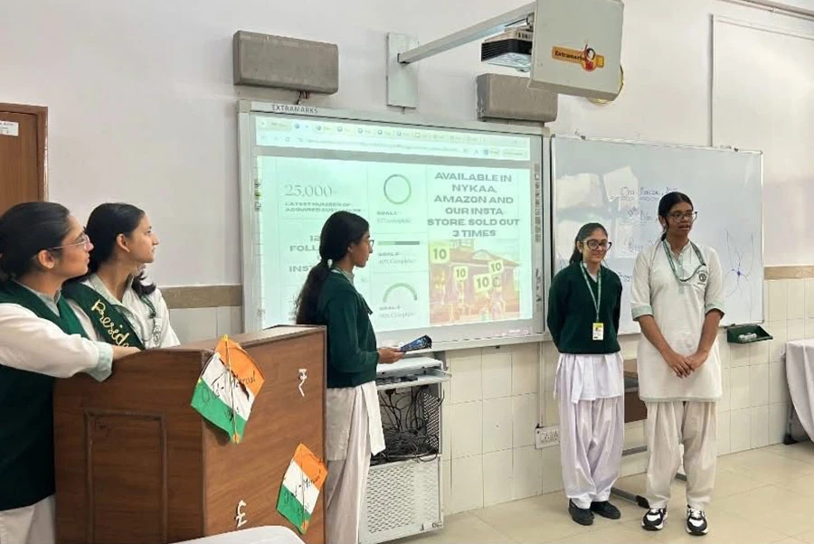 Student business presentation