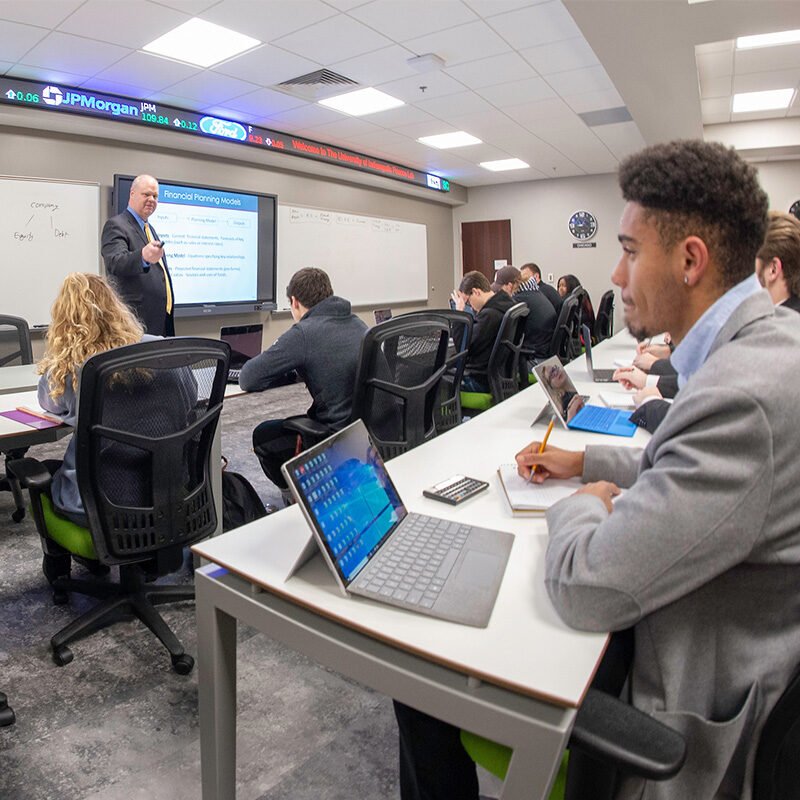 University finance classroom