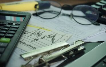 Calculator and financial reports on a desk for financial management study